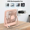 thumbnail image 4 of Desk Fan Battery Operated, Portable USB Rechargeable Fan - Pink, 4 of 7