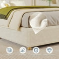 thumbnail image 4 of IdealHouse Twin Size Teddy Fleece Low Profile Cloud Bed Frame, Upholstered Platform, Solid Wood Legs, No Box Spring, Noise-Free, Easy Assembly, Cream, 4 of 8