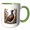 Green/White, variant on 3drose, Pheasant Bird Amongst Meadow Wildflowers, 15oz Two-tone Red Mug