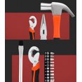 thumbnail image 3 of Ensemble d'Outils de Réparation Domestique 102 Pcs Kit d'Outils Ménager Général avec Boîte de Rangement en Plastique, 3 of 5