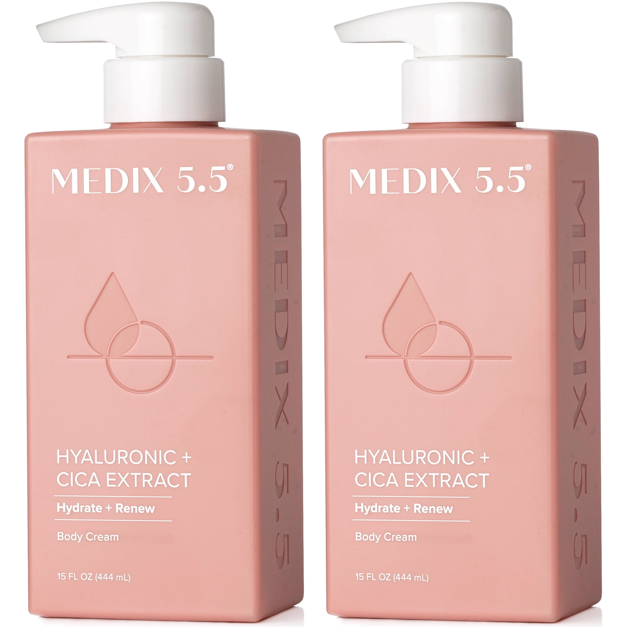 Medix 5.5 Hyaluronic + Cica Extract Intense Hydrating Cream for Wrinkles and Fine Lines, Anti-Aging Lotion for Body, Set of Two 15 fl oz