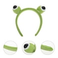 thumbnail image 2 of Diadema de rana adorable, de peluche, estilo caricatura, con ojos grandes y orejas de rana. Accesorios para el cabello para mujeres, adultos y hombres., 2 of 7