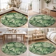 thumbnail image 4 of Round Area Rugs 6Ft, Tropical Leaves Non-Slip Washable Circle Rugs Carpet, Watercolor Retro Country Summer Leaf Indoor Outdoor Rug Floor Mats Throw Runner for Bedroom Living Room Bathroom, 4 of 8