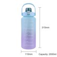 thumbnail image 3 of Termos para agua de 2000 ml con marcador de tiempo para taza de bebida deportiva al aire libre (verde), 3 of 3