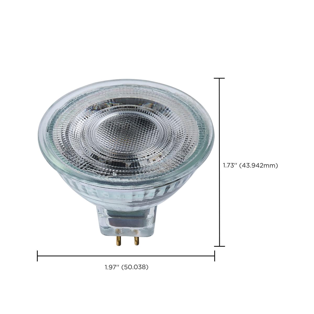 Satco S12374 MR16 LED Flood Light Bulbs 120V 5.5W 4000K GU10 Base Dimmable (12 Pack)