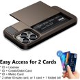 thumbnail image 4 of for iPhone 15 Pro Case with Card Holder, Dual Layer Shockproof Wallet Phone Case, Hidden Card Slot Sliding Protective Hard Shell Back Cover Slim Case for iPhone 15 Pro, 6.1'' Gun Metal, 4 of 14