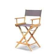 Telescope Casual World Famous Balcony Height Director Chair With Varnish Finish and Gray Fabric
