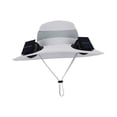 thumbnail image 3 of Sombrero de pescador con ventilador solar ajustable para verano, ideal para pesca, senderismo y playa. Gris claro, 3 of 8