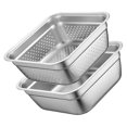 thumbnail image 4 of 1 Set Colander with Basin Fine Mesh Colander Mixing Basin Vegetable Fruit Drain Basket 24cm, 4 of 4
