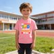 thumbnail image 5 of Tops de Manga Corta Linda con Impresión Gráfica para Niños Niños Y Niñas, Tela Suave Transpirable para la Temporada Escolar, Juego Informal, 5 of 9