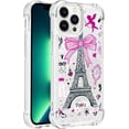 thumbnail image 2 of Phone Case for iPhone 13 Pro Max,Crystal Bling Quicksand Effect TPU Bumper Case with Four Corners Drop Protection Cover for iPhone 13 Pro Max (6.7),YBDT Iron Tower, 2 of 14