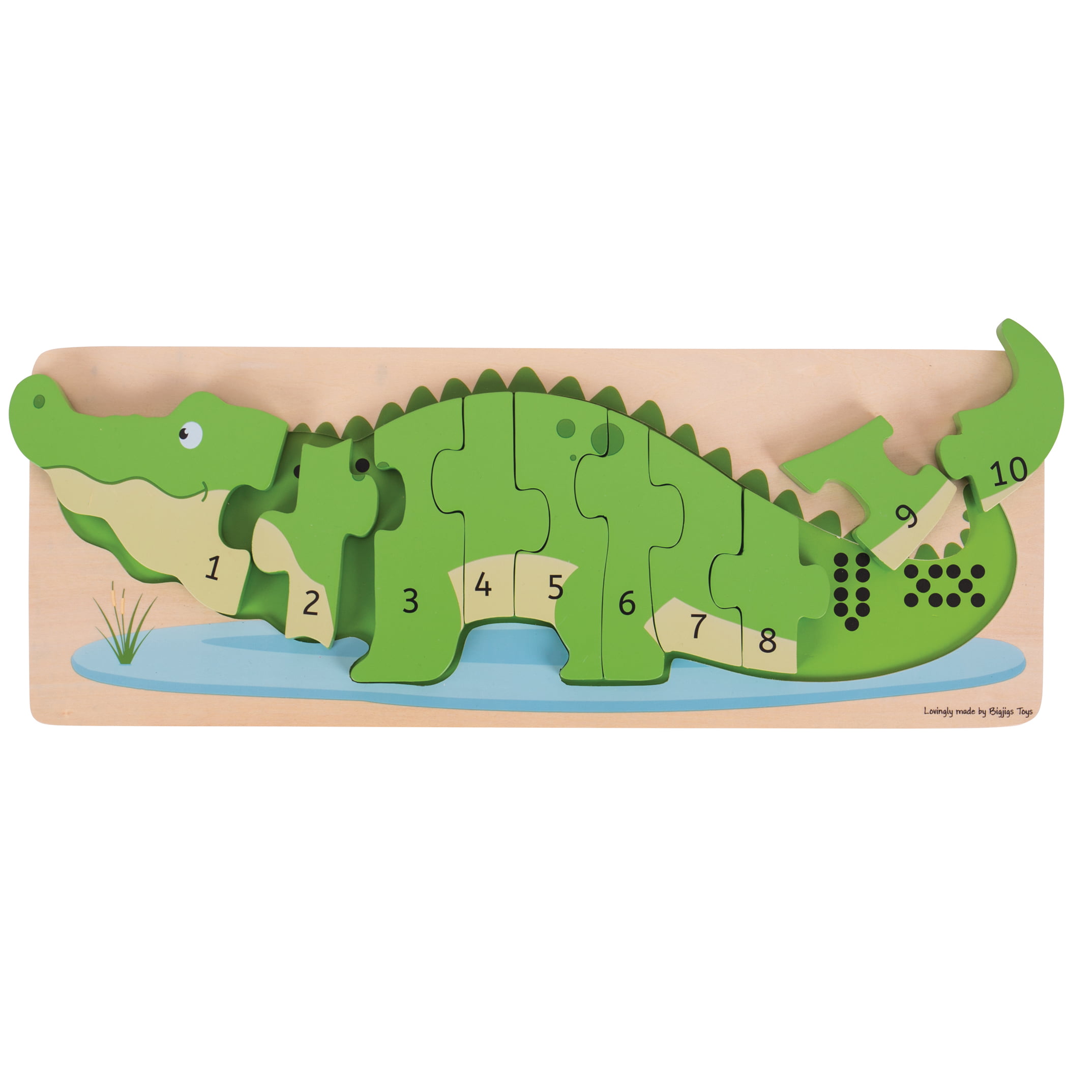 NICI Numbers Puzzle Crocodile learning toys toy Orange Tree Toys Wooden Colorful 