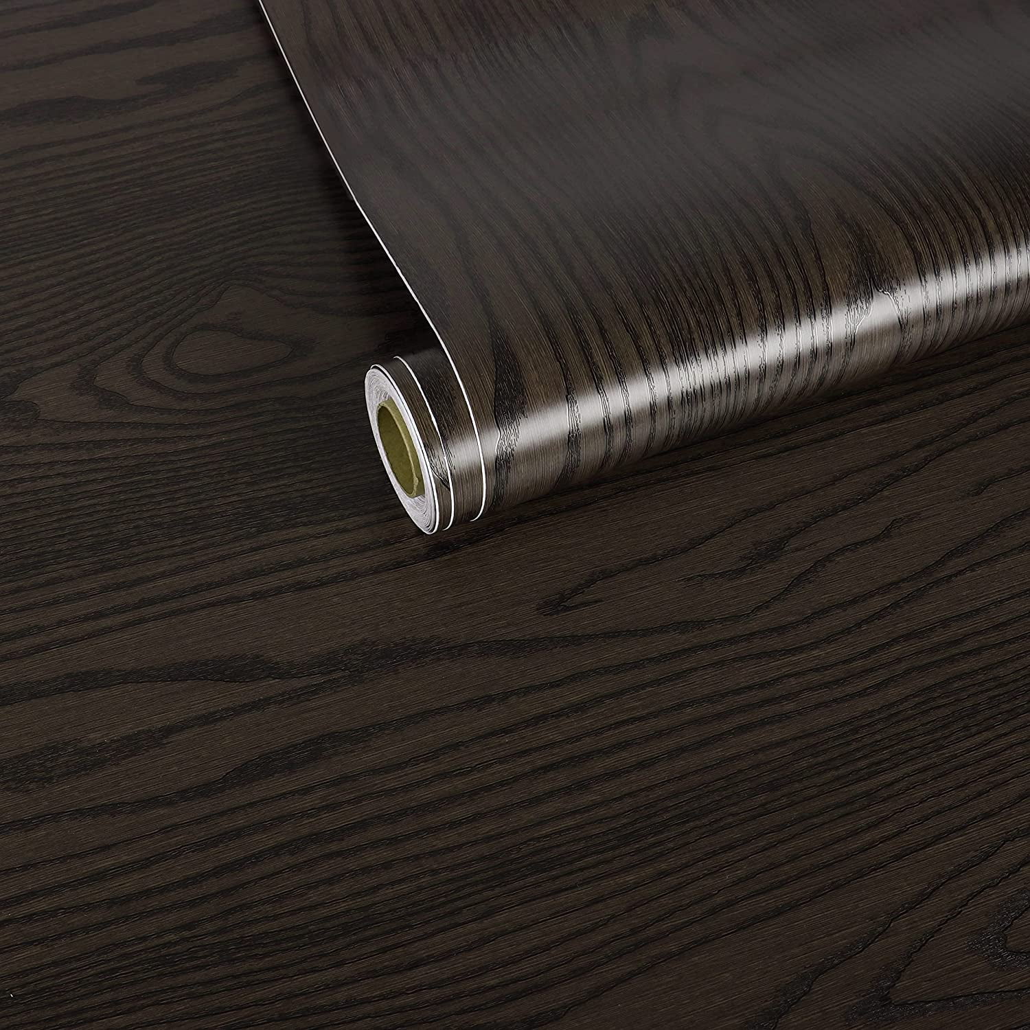 VEELIKE Dark Brown Wood Contact Paper for Wood Peel and Stick