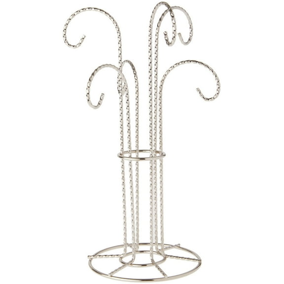 Bard's 6 Arm Silver Ornament Stand, 12" H x 6" W x 6" D