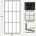 thumbnail image 5 of Wall Mirror 30" x 60", Window Pane Grid Mirror Modern Style for Bedroom, Living Room, Bathroom, Rectangular Black Aluminum Framed, 5 of 7