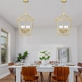 thumbnail image 3 of 16 in. 6-Light Wide Vintage Gold Lantern Chandelier, 3 of 10