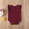 thumbnail image 4 of Kiapeise Baby Girls Summer Sleeveless Romper Solid Round Collar Ruffle Jumpsuit, 4 of 7