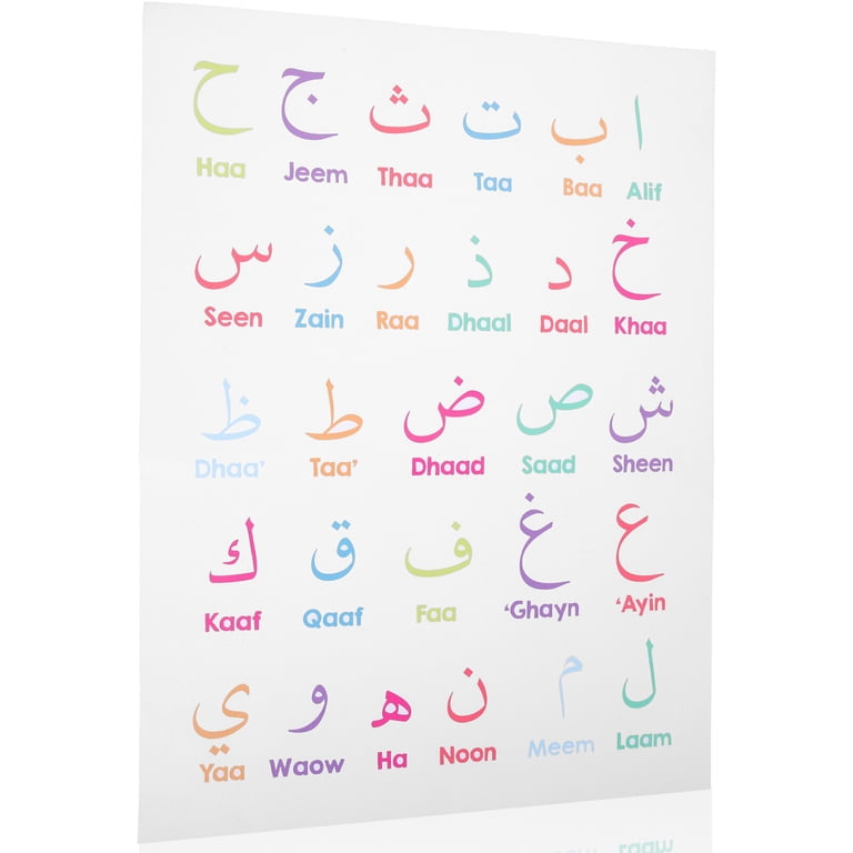 Arabic Alphabet Poster Educational Posters Kids Learning Wall Charts  Playroom Decoration - Walmart.com