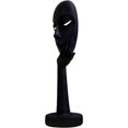 thumbnail image 3 of Estatuas de rostro de mujer modernas y simples figura de escultura de señora pensadora tallada de resina para decoración de dormitorio de oficina en casa (negro), 3 of 7