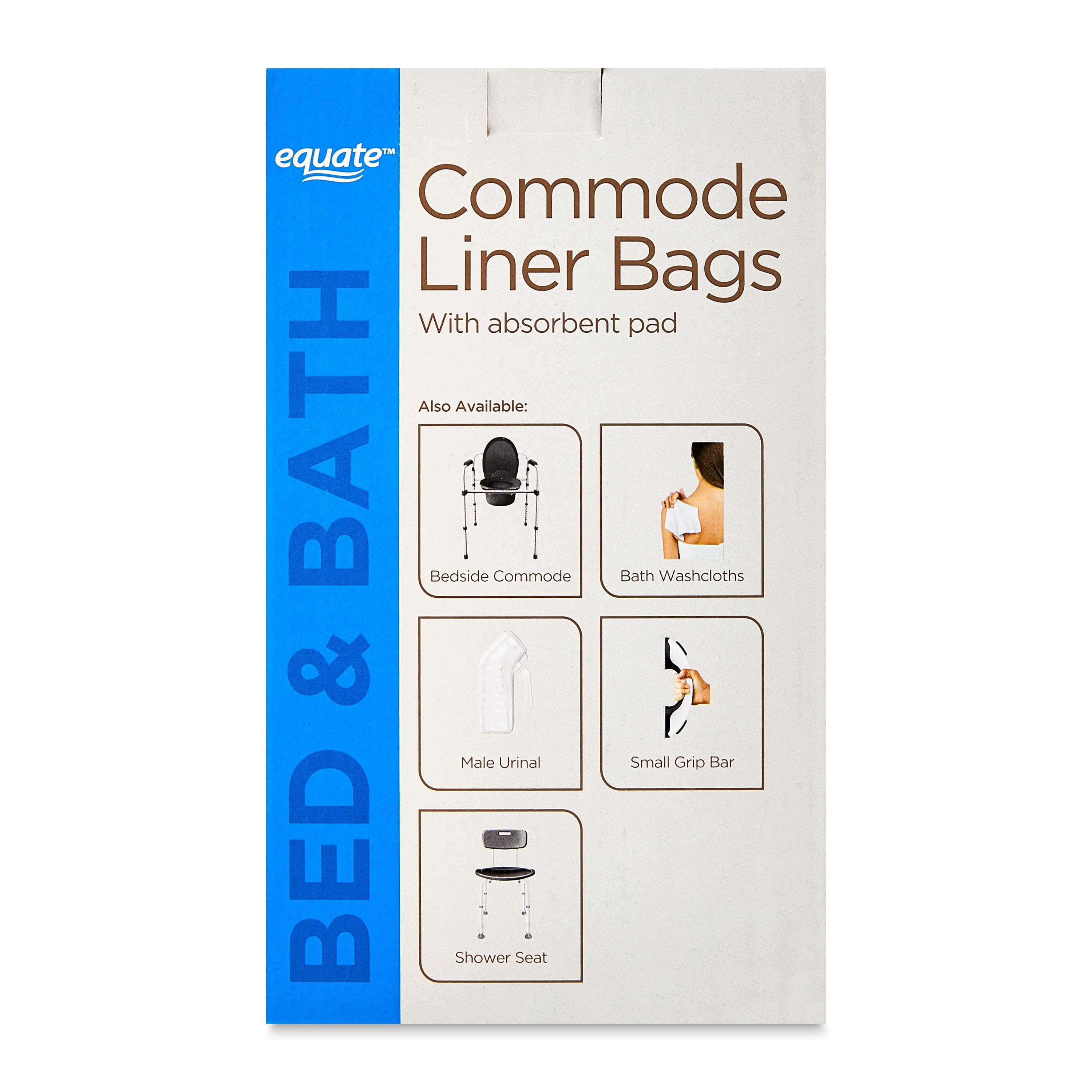 Equate Commode Liner Bags with Absorbent Pad, 24 Count