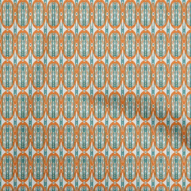 oneOone Cotton Poplin Orange Fabric Geometric Sewing Craft Projects Fabric Prints By Yard 56 Inch Wide