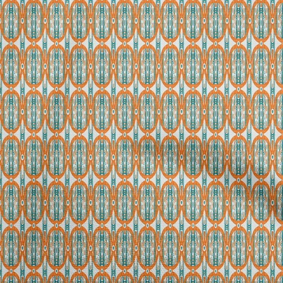 oneOone Polyester Spandex Orange Fabric Geometric Fabric For Sewing Printed Craft Fabric By The Yard 56 Inch Wide