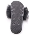 thumbnail image 2 of Chanclas de piel de zorro para mujer: cómodas pantuflas de piel con punta abierta para interior y exterior, 2 of 2