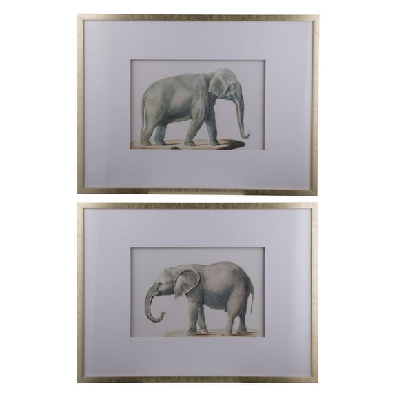 A & B Home Two Elephants Wall Art - Set of 2
