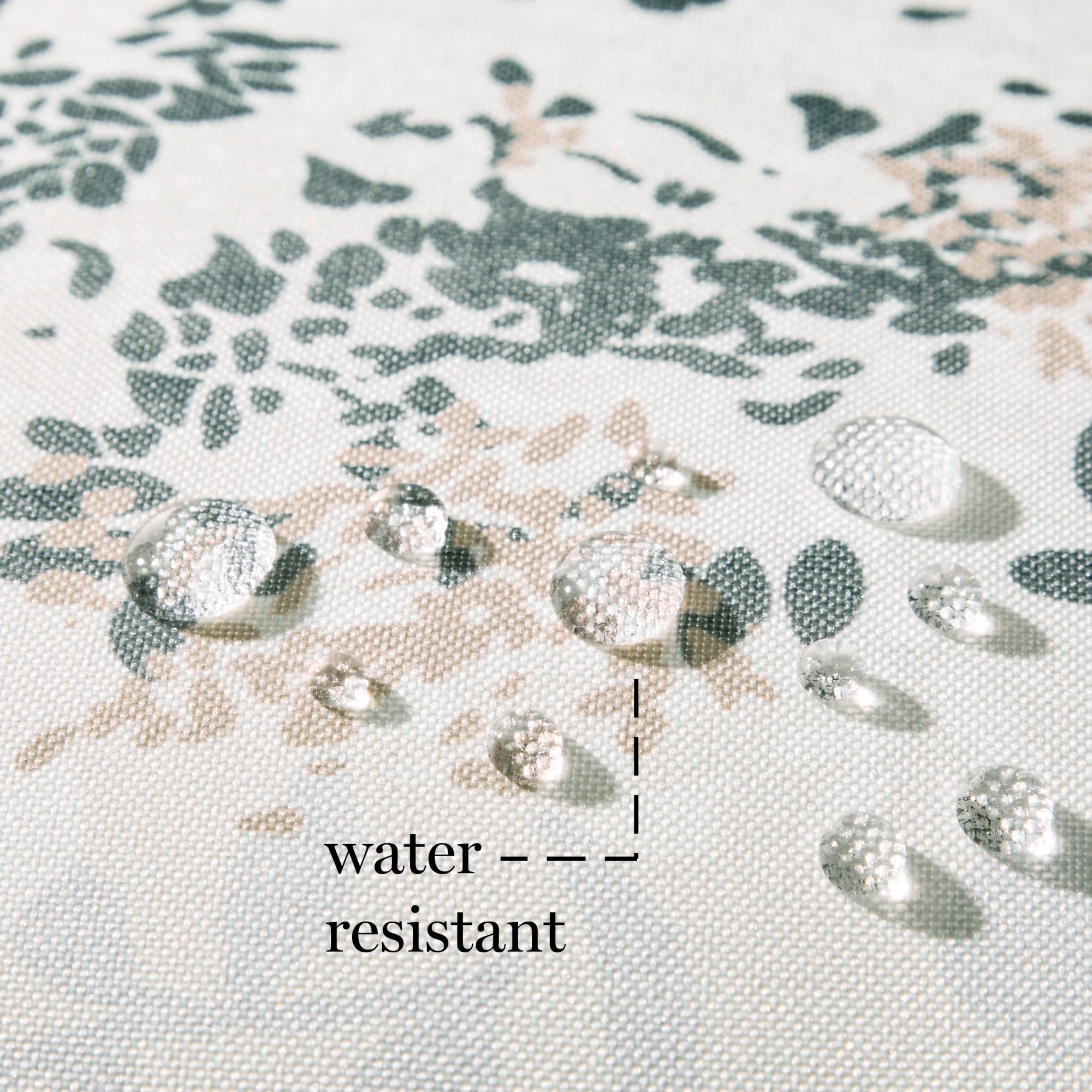 MARTHA STEWART Charming Foliage Indoor Outdoor Decorative Pillow 2-Pack Set, UV Fade Resistant, Water Repellent, Printed Floral Design, Warm Grey, 18"x18"