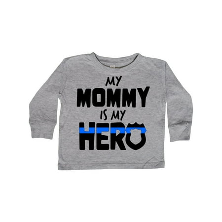 

Inktastic My Mommy is my Hero Police Officer Family Gift Toddler Boy or Toddler Girl Long Sleeve T-Shirt