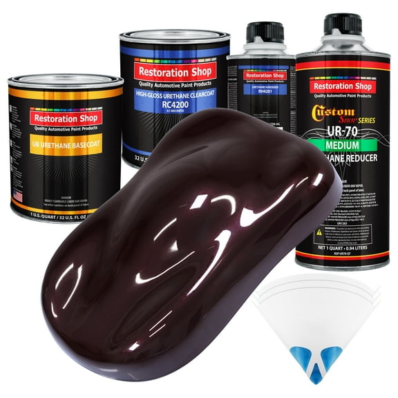Black Cherry Pearl Quart URETHANE BASECOAT CLEARCOAT Car Auto Body Paint Kit