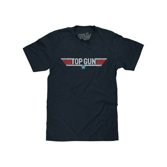 Tee Luv Men's Faded Top Gun Movie Logo Shirt (M)