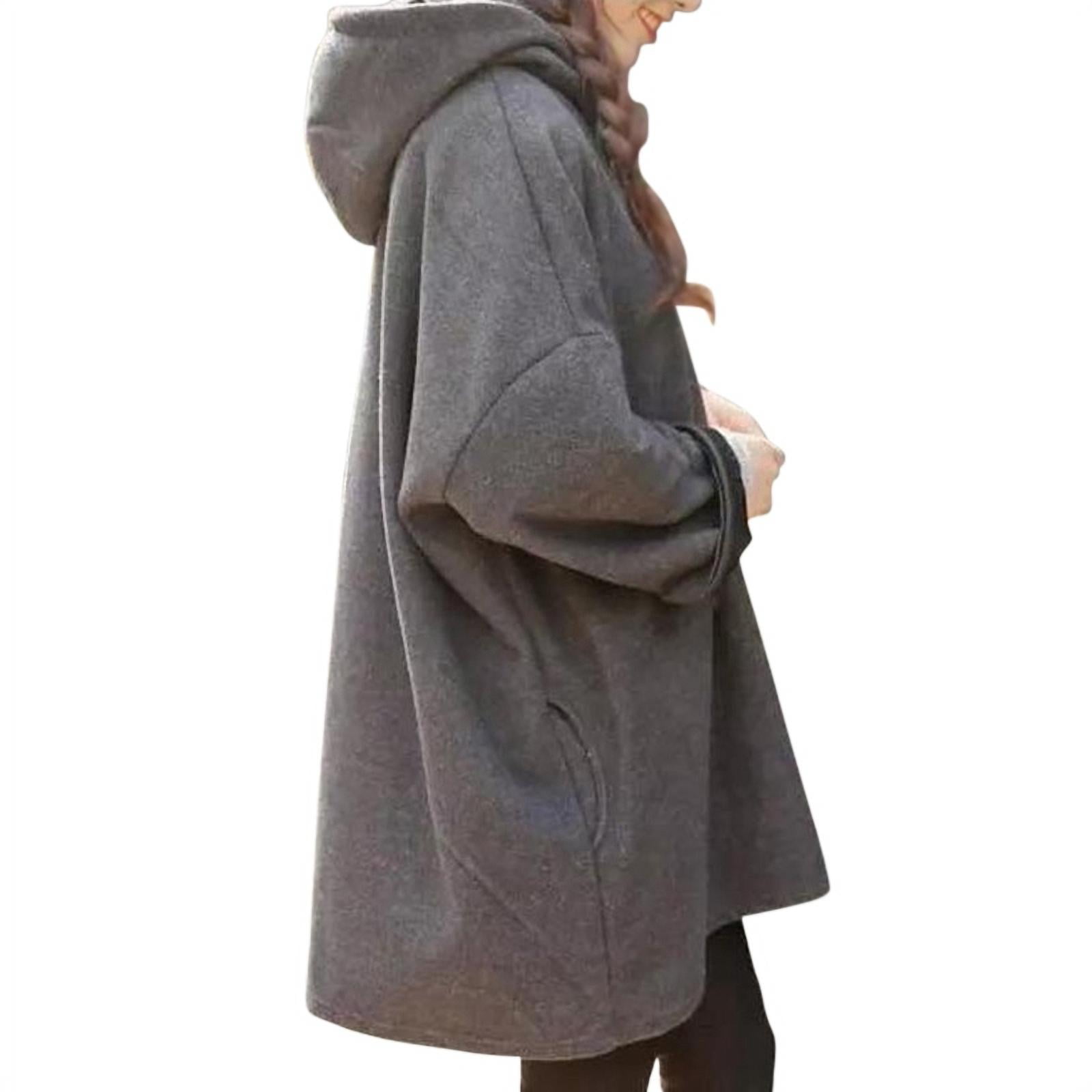 Fysho Women Autumn DropShoulder Long Sleeve Black Hoodies Hooded