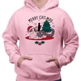 thumbnail image 2 of Merry Catmas Hoodie Sweatshirt Unisex Small Pink, 2 of 5