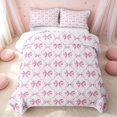 thumbnail image 2 of Erosebridal Cute Bow-Tie Twin Quilt Set, Chic Bowtie Twin Coverlet Set, Pink Reversible, Watercolor Pink, 2 Pieces (1 Bedspread and 1 Pillowcase), 2 of 7