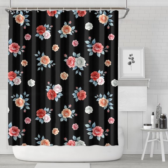 Pioneer Flower Floral Print Pattern Shower Curtain 84”x72", Bathroom Decorative Shower Curtain Set with 12 Hooks, Waterproof Washable