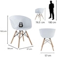thumbnail image 3 of Set de 4 Sillas FRATELLO MUEBLES Sartré Comedor Oficina Color Blanco, 3 of 8