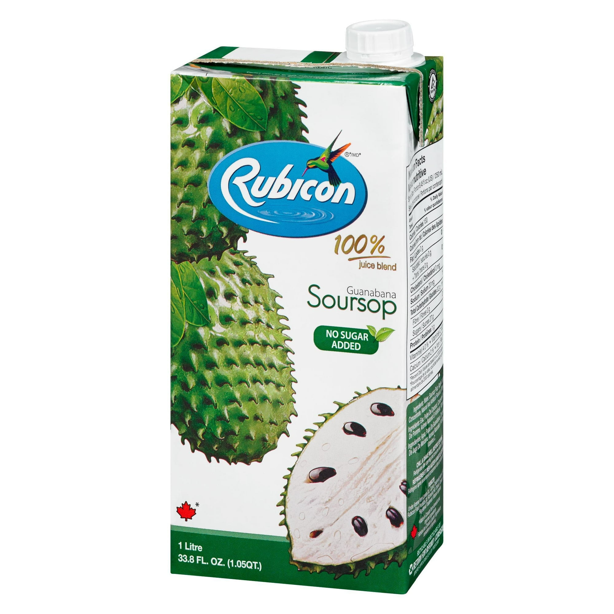 Jus de fruits mélangés 100 % Rubicon à saveur de corossol sans sucre ajouté 1 l