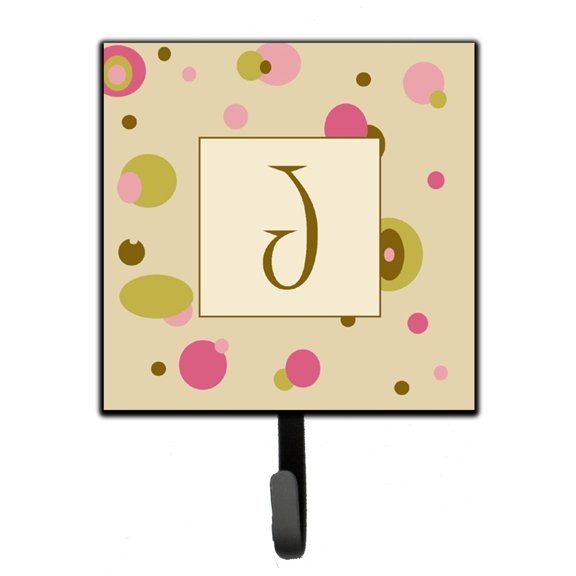 Letter J Initial Monogram - Tan Dots Leash or Key Holder