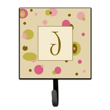 

Carolines Treasures CJ1004-JSH4 Letter J Initial Monogram - Tan Dots Leash or Key Holder 7Hx4.25W multicolor