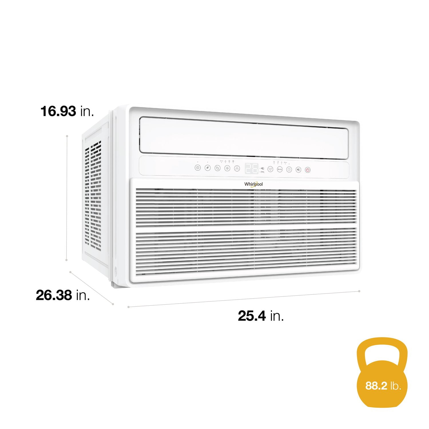 Whirlpool New 24,000 BTU 1500 Sq Ft Inverter Window Air Conditioner, White