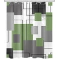 thumbnail image 2 of Grey and White Striped Geometric Shower Curtain Decor, Abstract Mid Century Sage Green Shower Curtains for Bathroom 84X72 inch Polyester Fabric Bathroom Decoration Bath Curtains Hooks Included, 2 of 6