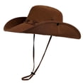 thumbnail image 3 of Jessboyy Hiking Hats for Men Summer Outdoor Sun Hat Vintage Solid Color Bucket Hat UV Protection Wide Brim Sun Hat Coffee, 3 of 8