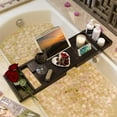thumbnail image 4 of Bambloom Expandable Bathtub Tray,Bamboo Bath Tub Tray Table with Nail Brush & Soap Holder,Brown, 4 of 6