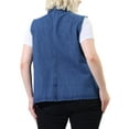 thumbnail image 2 of Agnes Orinda Women's Plus Size Button Down Raw Sleeveless Denim Jackets, 2 of 6
