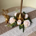 thumbnail image 3 of Dserhfy Mini Artificial Wreath Candle Ring Realistic Faux Rose Garland with Plastic Base Candle Wine Decoration Weddings Party Dining Table Centerpiece, 3 of 7