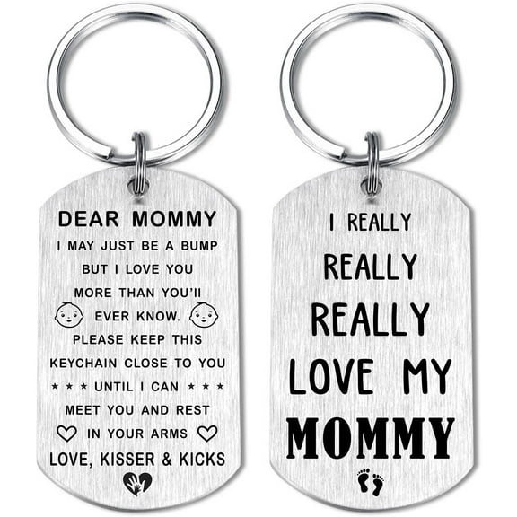 First Time Mom Soon to Be Mommy Keychain, New Pregnancy Gifts for Expecting Mom for New Mama Present 2025, Christmas