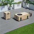 thumbnail image 3 of Elegant Brown Aluminum Fire Table with Built-In Ice Bucket & Gas Tank Side Table, 3 of 8