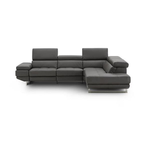 J & M Furniture 19933-RHFC 117 x 93 x 41 x 29.5-38.5 in. Annalaise Right Hand Facing Chaise, Dark Grey