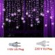 thumbnail image 3 of Guirnalda de luces navideñas con copos de nieve y cortina de hadas intermitentes para exteriores, decoración para fiestas navideñas de Año Nuevo 2025, 3 of 5